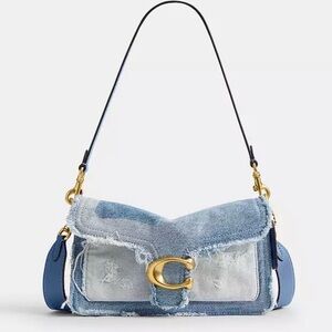 Coach Tabby Shoulder Bag 26 With Repurposed Denim Patchwork UU